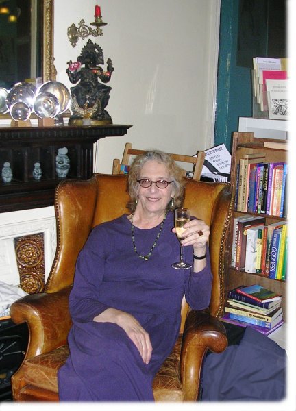 Rachel sitting in Aleister Crowley's chair